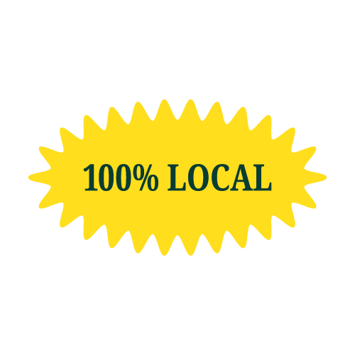 Yellow badge 100% local pataat